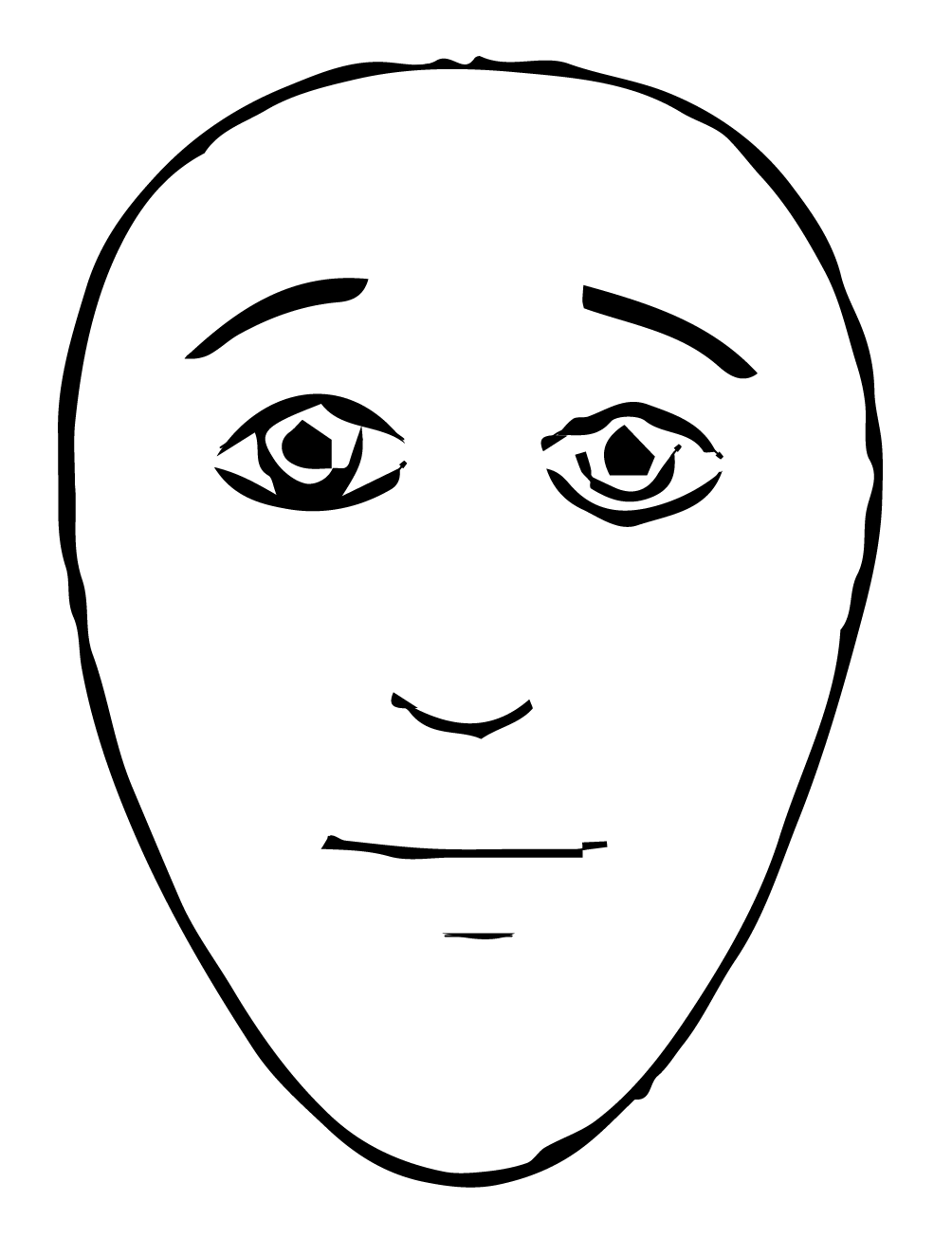 Drawing of face representing pain level 0